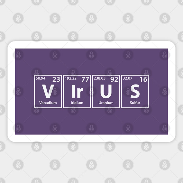 Virus (V-Ir-U-S) Periodic Elements Spelling Magnet by cerebrands